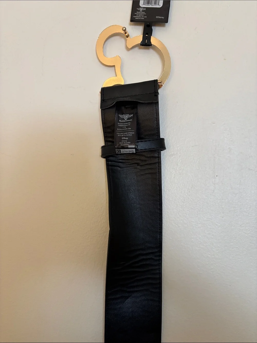 Disney Black women’s Belt with Gold G-Hook Buckle